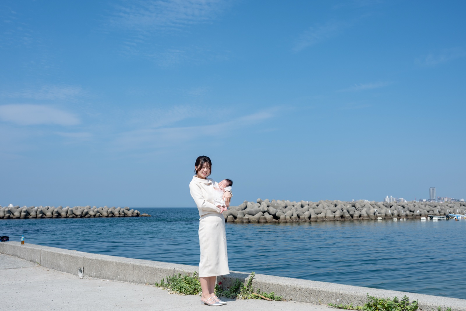 海辺でのお宮参り撮影